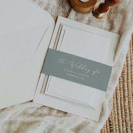 Delicate Sage Green Wedding Einladungsbanderole