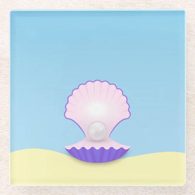 Delicate Seashell Glasuntersetzer (Vorderseite)