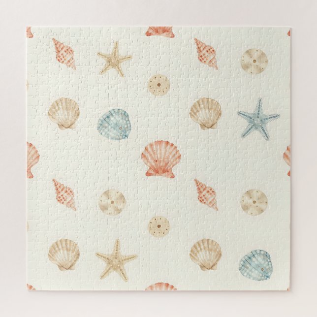 Delicate Seashells Seamless Pattern Puzzle (Vertikal)