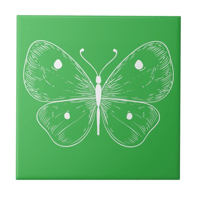 Delicate Sketch Butterfly Fliese (Vorderseite)