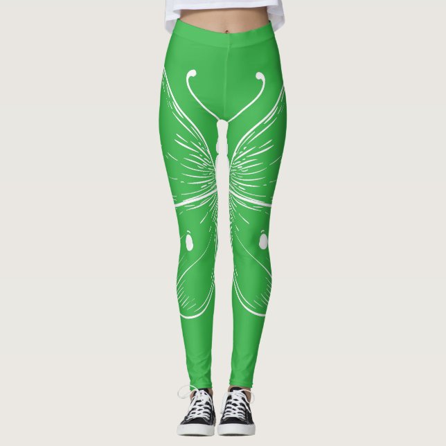 Delicate Sketch Butterfly Leggings (Vorderseite)
