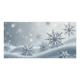 Delicate Snowflakes – Minimal Winter Wall Art Poster