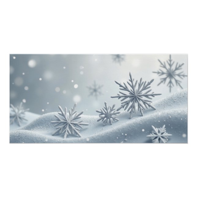 Delicate Snowflakes – Minimal Winter Wall Art Poster (Vorderseite)