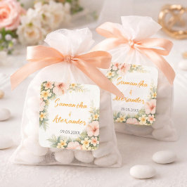 Delicate Soft Floral Romantic Blush Hibiscus  Quadratischer Aufkleber