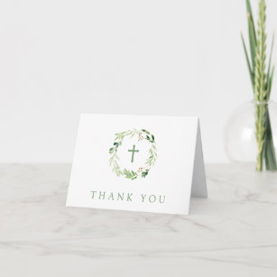 Delicate Soft Green Leaf Kranz Vielen Dank Dankeskarte