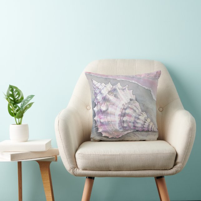 Delicate Soft Pastel Lilac Seashell Kissen (Stuhl )