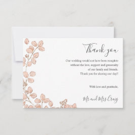 Delicate Tiny Pink Blätter grün Hochzeit danke Ihn