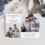 Delicate | Two Photo Wedding Invitation Einladung<br><div class="desc">This simple and stylish wedding invitation features two of your favorite personal photos,  along with classic elegant dark gray text and faux rose gold script for a stunning minimalist look.</div>