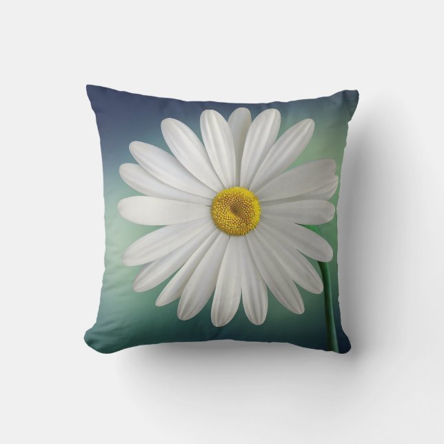 Delicate White Daisy Kissen (Vorderseite)