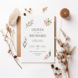 Delicate Wildflower Botanical Wedding Invitation Einladung