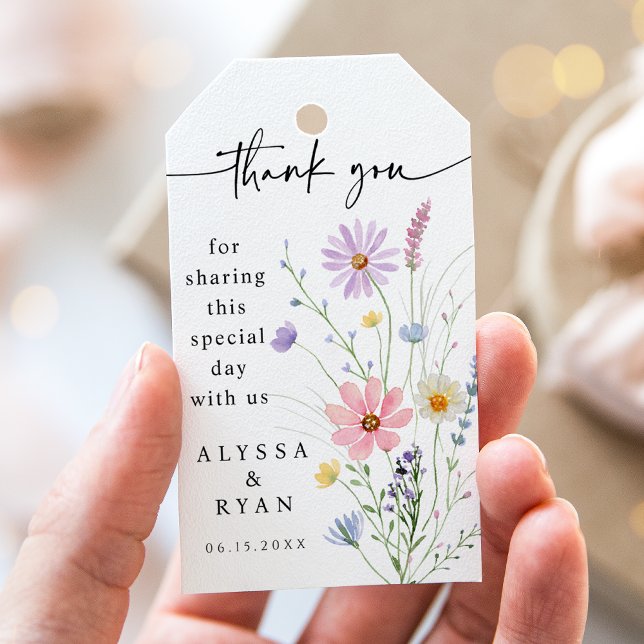Delicate Wildflower Meadow Wedding Thank You Geschenkanhänger (Von Creator hochgeladen)