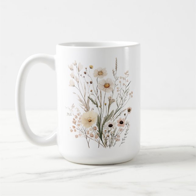 Delicate Wildflowers Inspirational Poem Kaffeetasse (Links)
