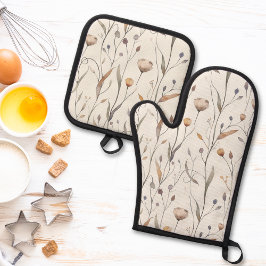 Delicate Wildflowers  Ofenhandschuh & Topflappen-Set