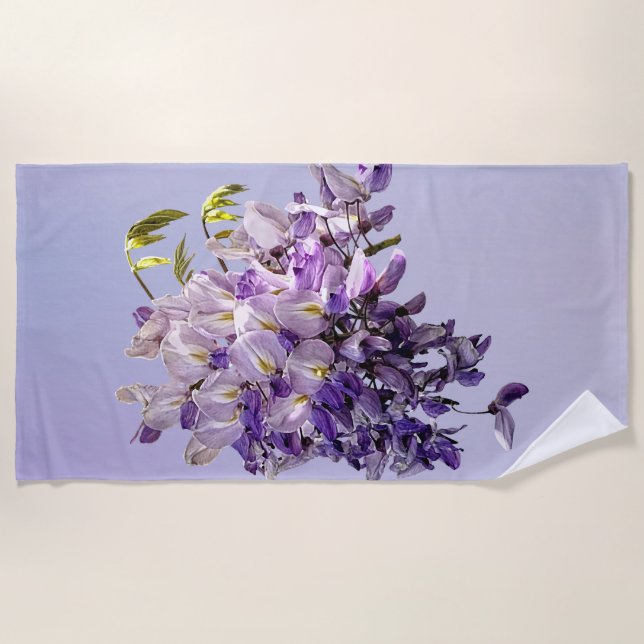 Delicate Wisteria Strandtuch (Vorderseite)