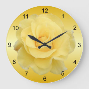 Delicate Yellow Rose Wall Clock Große Wanduhr
