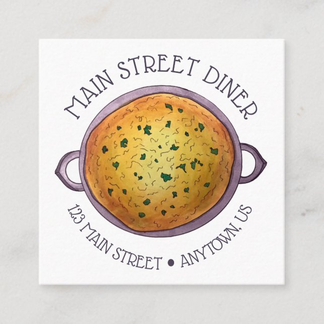 Delicious Daal Vegetarian Indian Red Lentil Dal Quadratische Visitenkarte (Vorderseite)