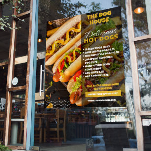 Delicious Hotdogs Restaurantfront groß anpassen Poster