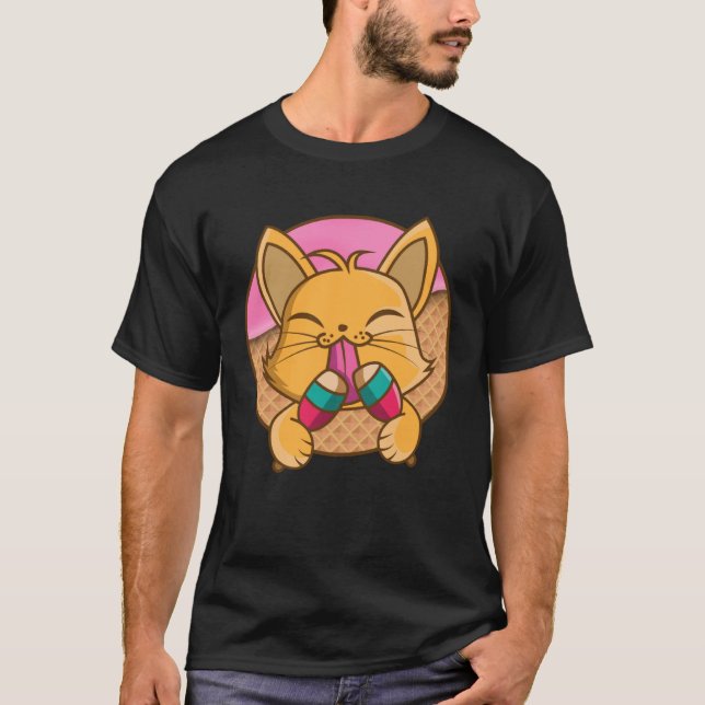 Delicious Ice Cream I Ice Cream I Kitten I Sweet C T-Shirt (Vorderseite)