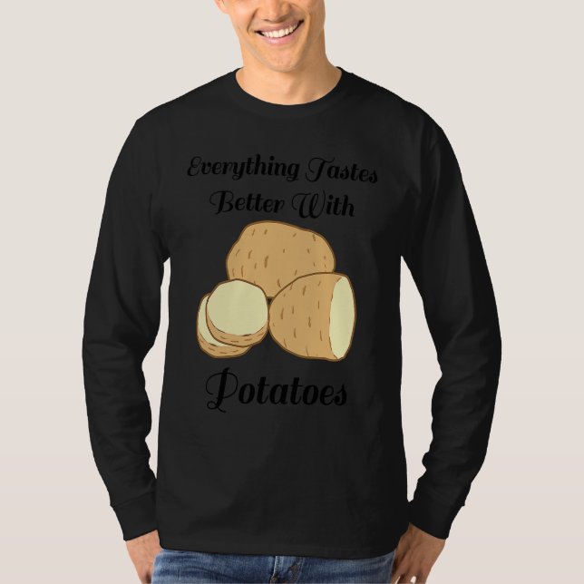 Delicious Potatoes Ironic Quote Hobby Chef Cooking T-Shirt (Vorderseite)