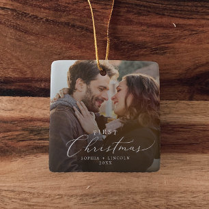 Delicus First Christmas Couple Dark Overlay Foto Keramikornament