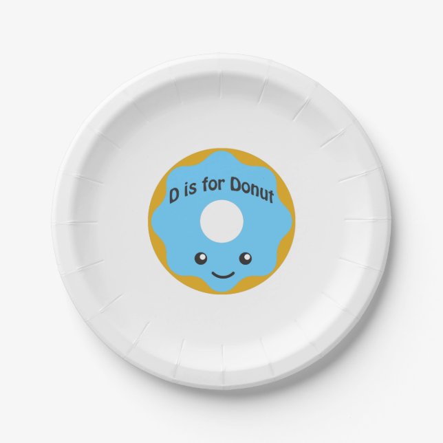 Delightful D ist für Donut Pappteller (Vorderseite)