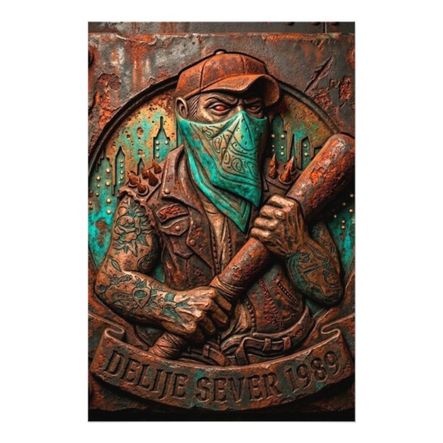 Delije Sever 1989 Embossed Fotodruck (Vorne)