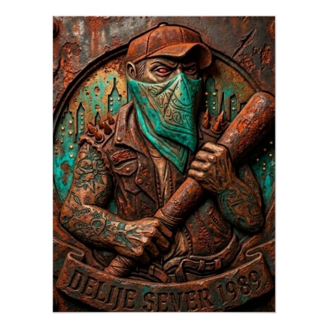 Delije Sever 1989 Embossed Poster (Vorderseite)