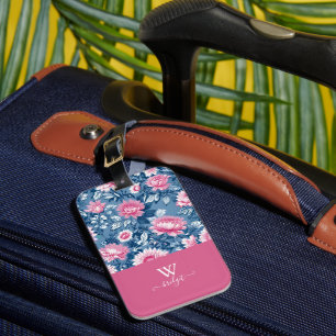 delikat blau und rosa Vintag Gepäckanhänger