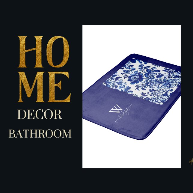 delikat blau Vintag Beautiful Garden Blume Badematte (Von Creator hochgeladen)