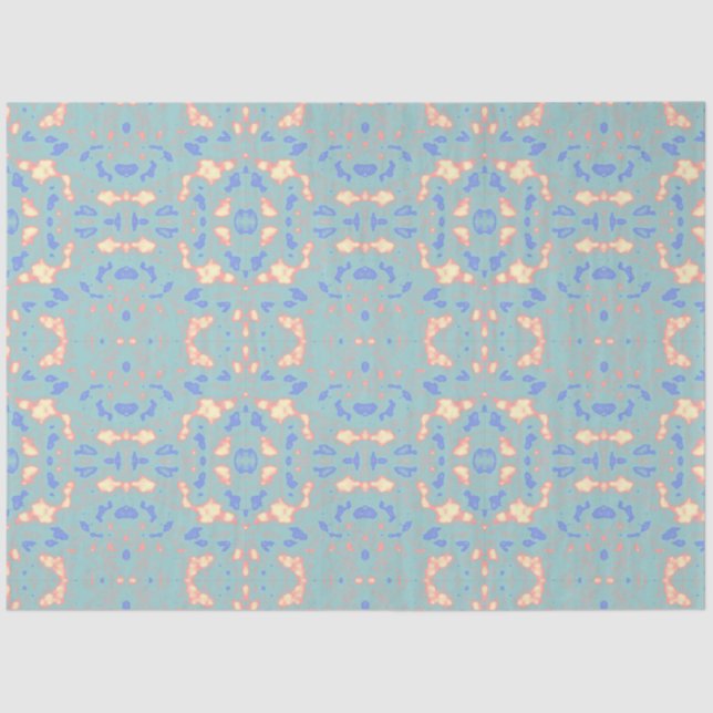 Delikat in grünem Lemon Gold Blue Tissue Paper Seidenpapier (Vorderseite)