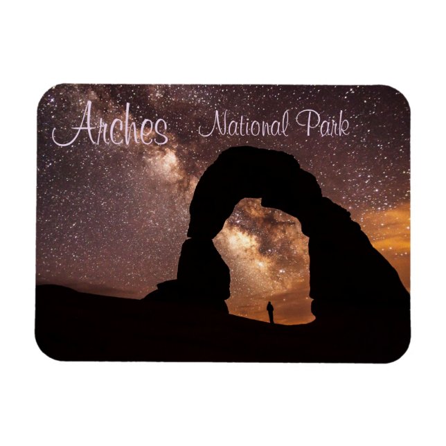 Delikatbogen gegen Sternenhimmel, Arches NP, Utah Magnet (Horizontal)