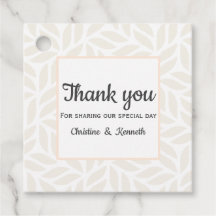 Delikate abstrakte Blätter danke Ihnen Hochzeit