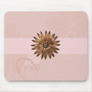 Delikate Abstrakte Blume auf hellrosa Mousepad