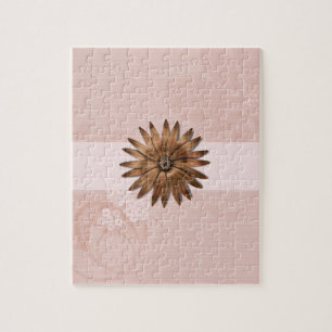 Delikate Abstrakte Blume auf hellrosa Puzzle