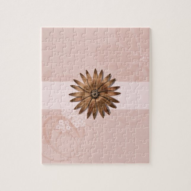 Delikate Abstrakte Blume auf hellrosa Puzzle (Vertikal)