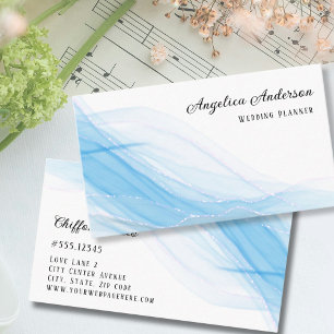 Delikate Aquamarin Blue Gold Details Business Card Visitenkarte