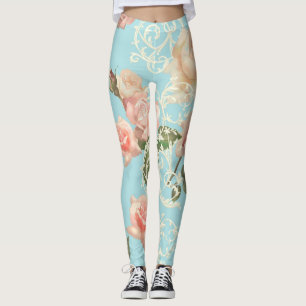 Delikate Aquarell-Rose Leggings
