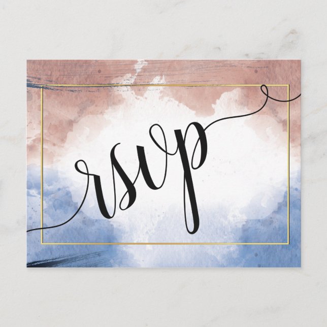 Delikate Aquarellanzüge auf Wellen uAwg Einladung (Vorderseite)