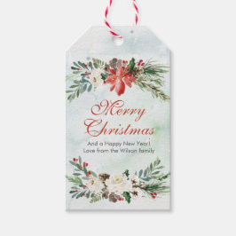 Delikate Aquarellfarben Weihnachtsgeschenke Geschenkanhänger