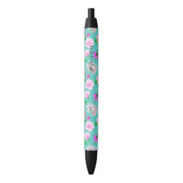 Delikate Aquarelltöne von wilden Blume in Türkis Kugelschreiber