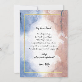 Delikate Aquarelltüte wird meine Brautjungfrau sei Einladung