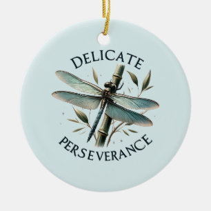 Delikate Ausdauer - Künstlerische Libelle Keramik Ornament