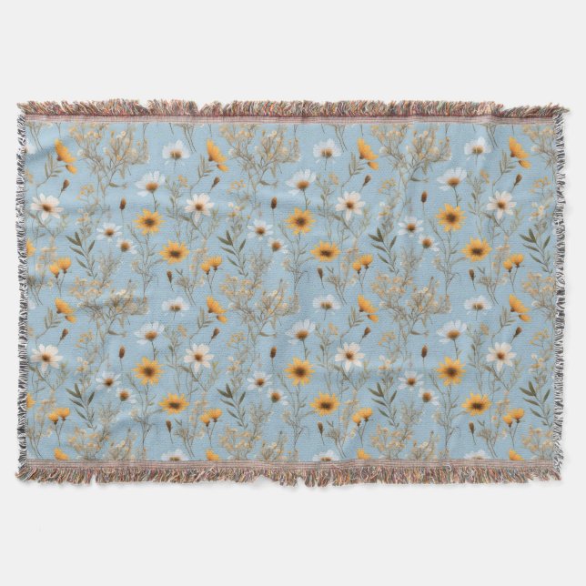 Delikate australische Wildblumen auf blau, Decke (Vorderseite)