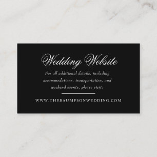 Delikate Black and Gold Script Webseite für Hochze Begleitkarte