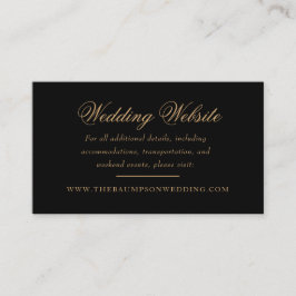 Delikate Black and Gold Script Webseite für Hochze Begleitkarte