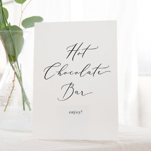 Delikate Black Calligraphy Hot Chocolate Bar Sockelschild