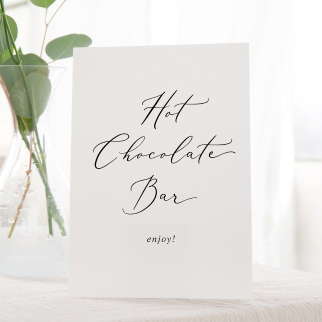 Delikate Black Calligraphy Hot Chocolate Bar Sockelschild (Von Creator hochgeladen)