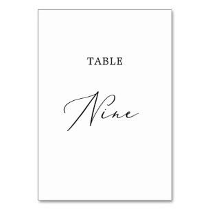 Delikate Black Calligraphy Table Nine Tischnummer