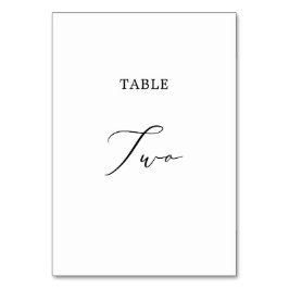 Delikate Black Calligraphy Table Zwei Tischnummern