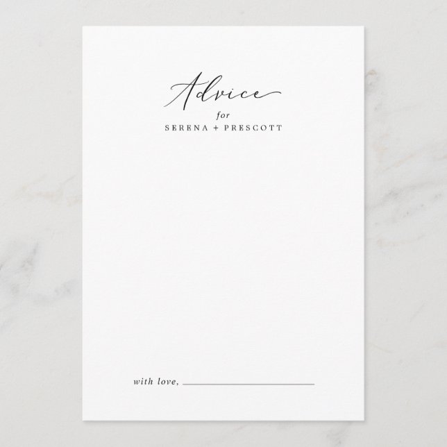 Delikate Black Calligraphy Wedding Hinweiskarte (Vorderseite)